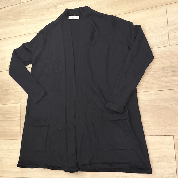 Sandro Paris Black Cardigan 100% Merino Wool Size 1 - Picture 6 of 13